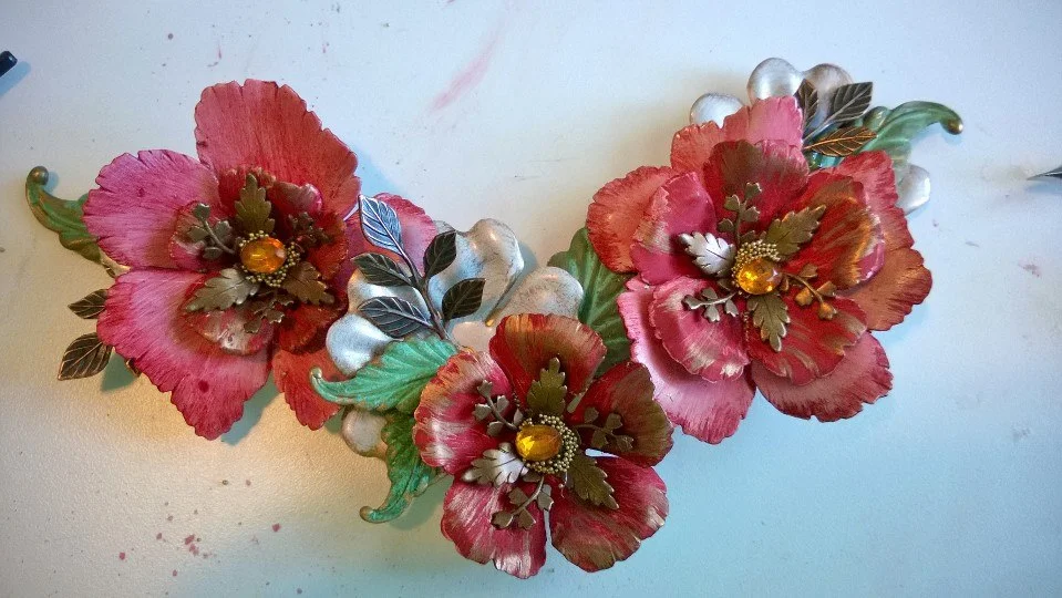 Added amber and gold microbead centers.