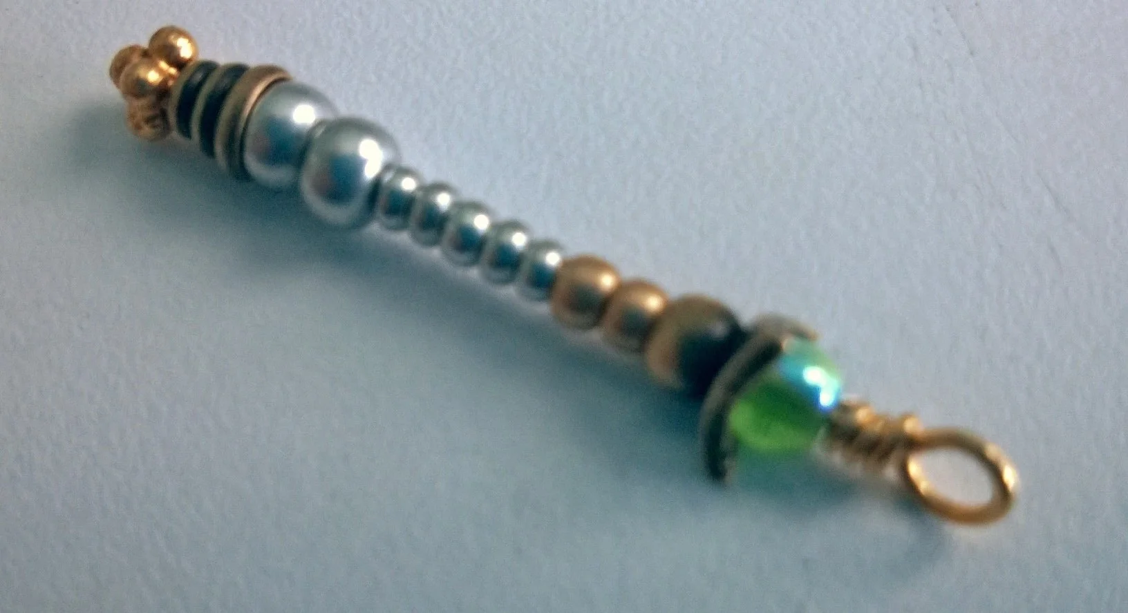 Next came fashioning a sonic screwdriver from a few beads. I love how this turned out. :)