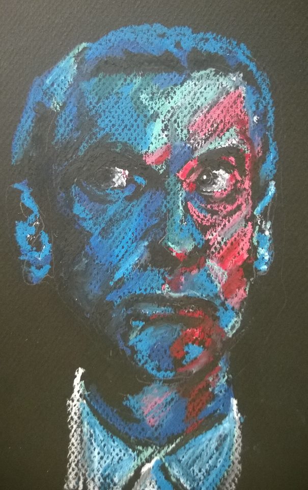Oil pastel study on black.