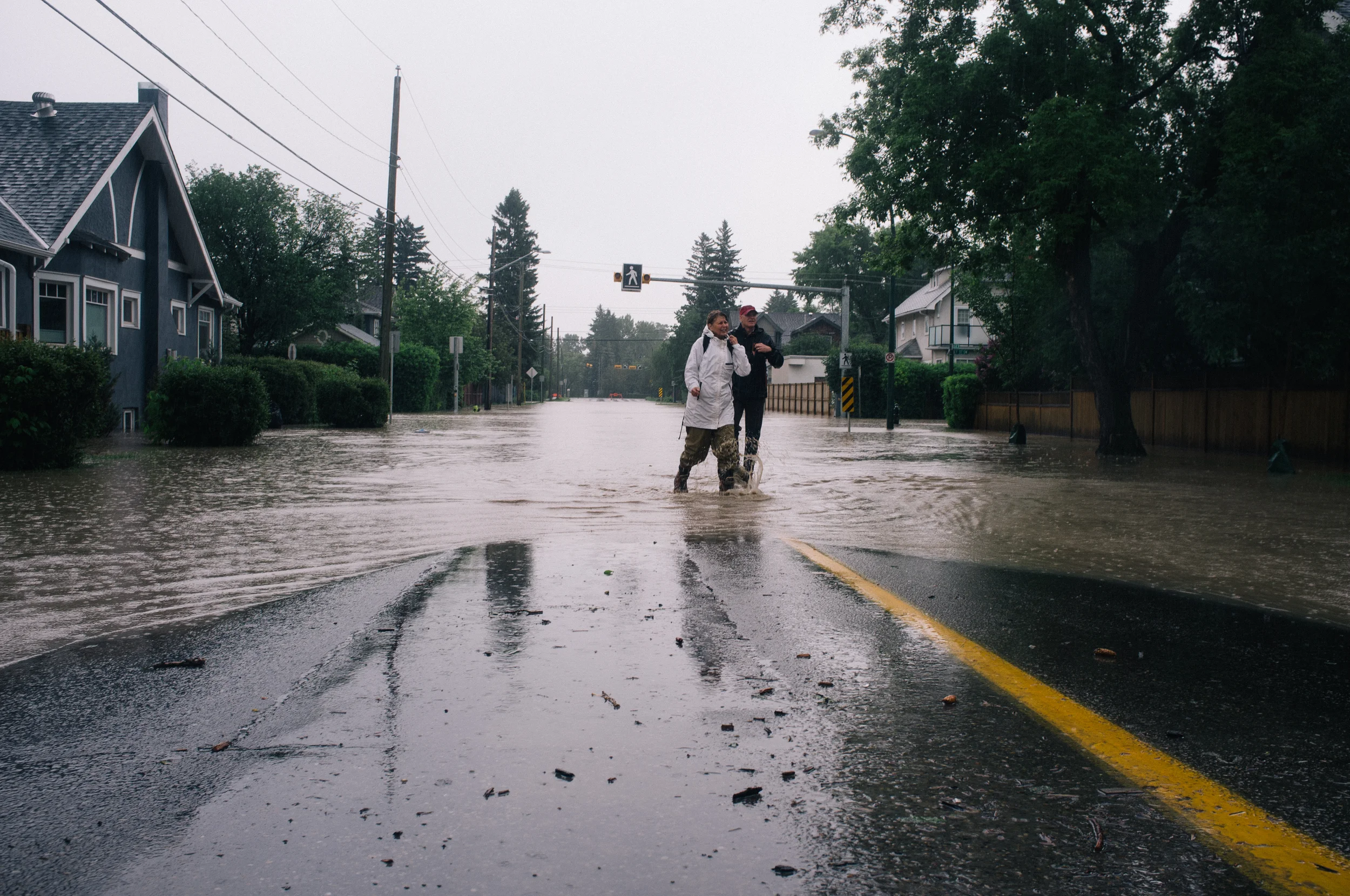 This couple had just come from up the street. 30 Ave at 7 Street SW.