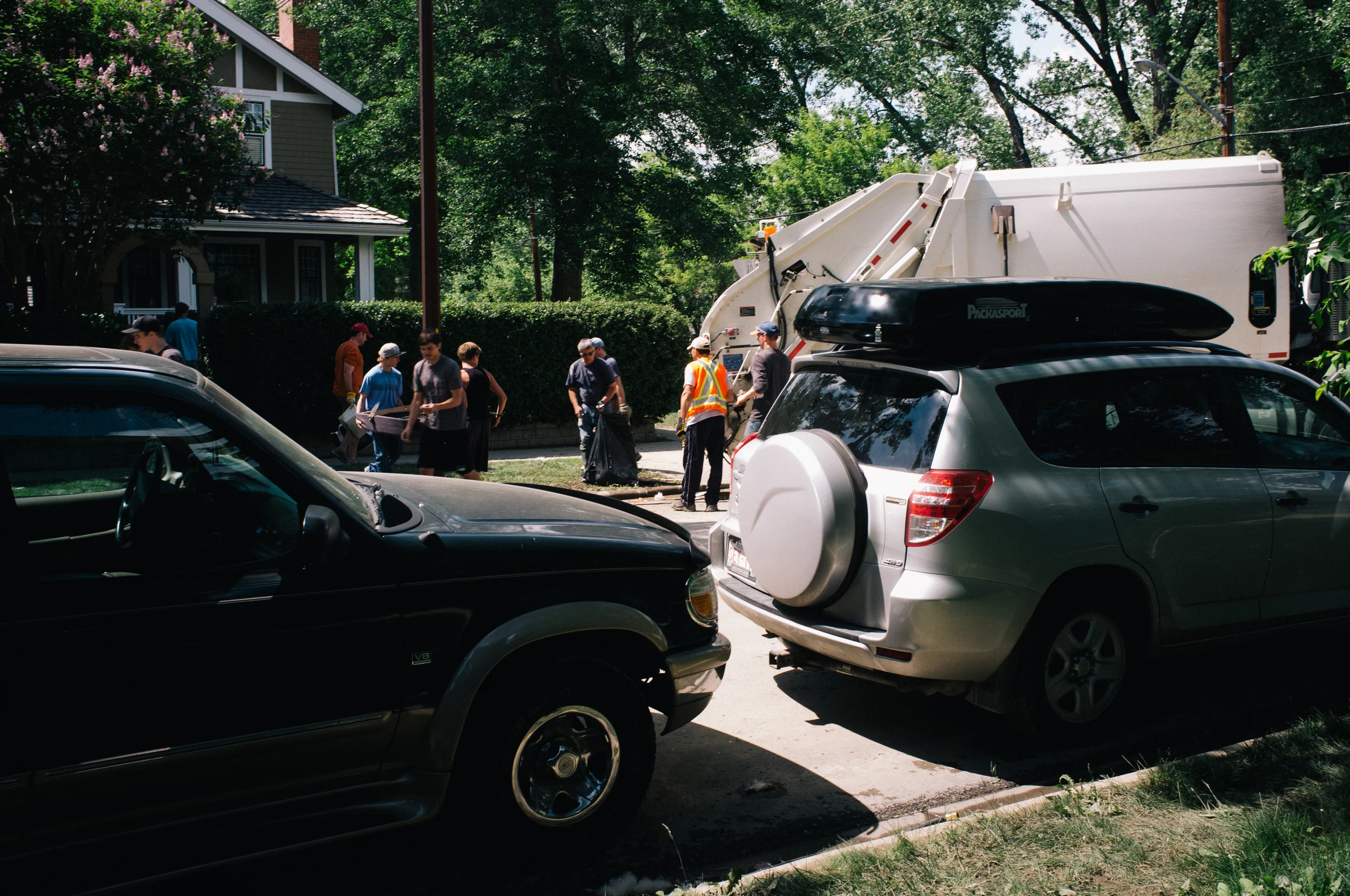 Homeowners begin the cleanup of flooded homes in Elbow Park.