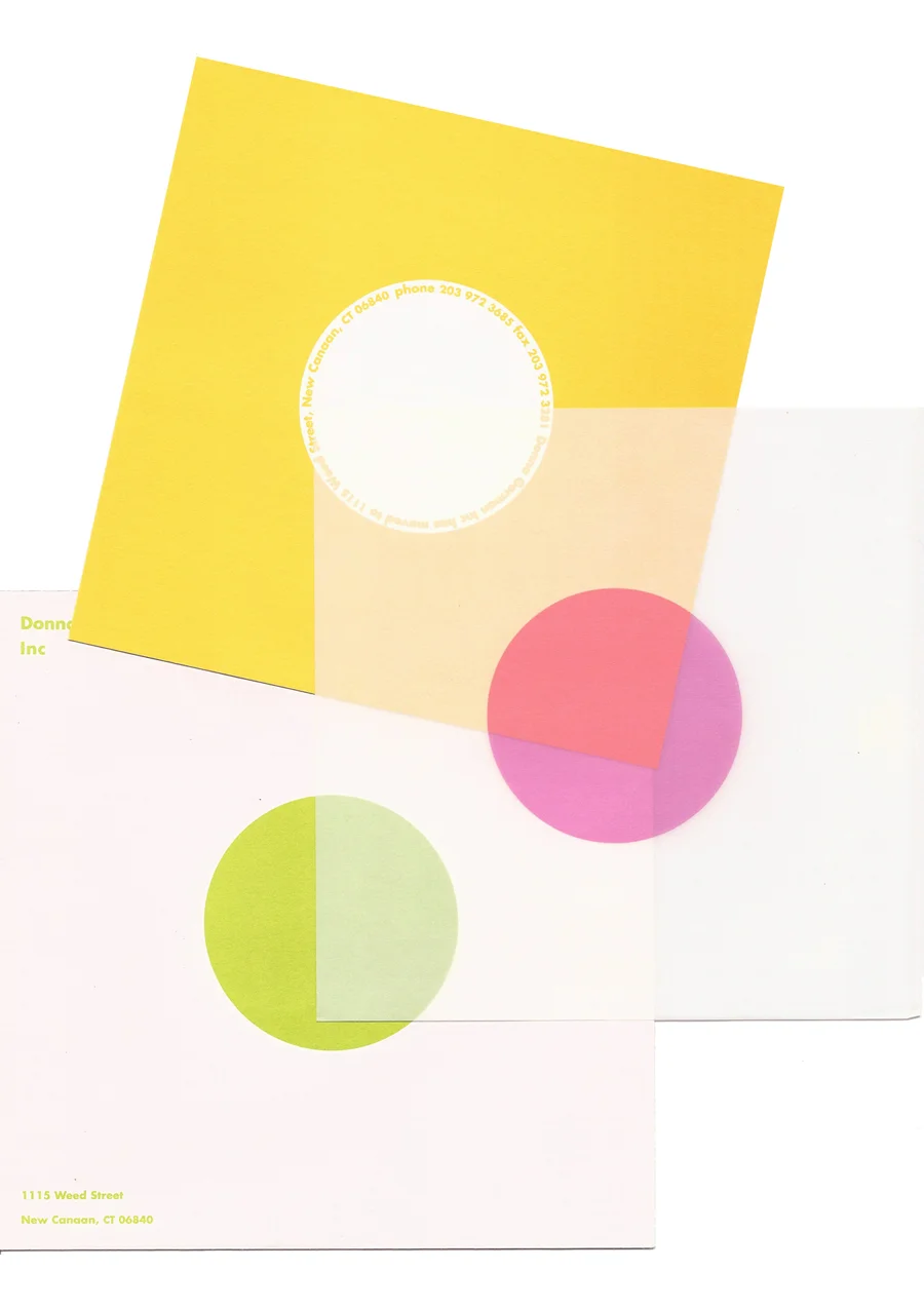 Moving announcement. Moving the translucent sheet over the page makes new colors.