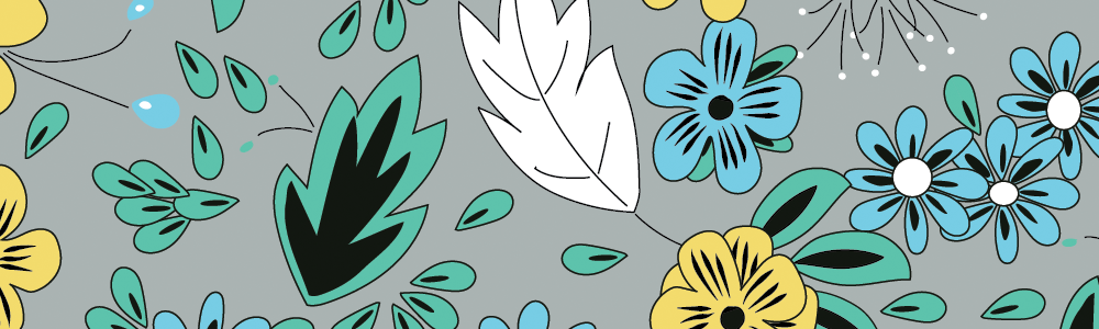Wintery floral surface design