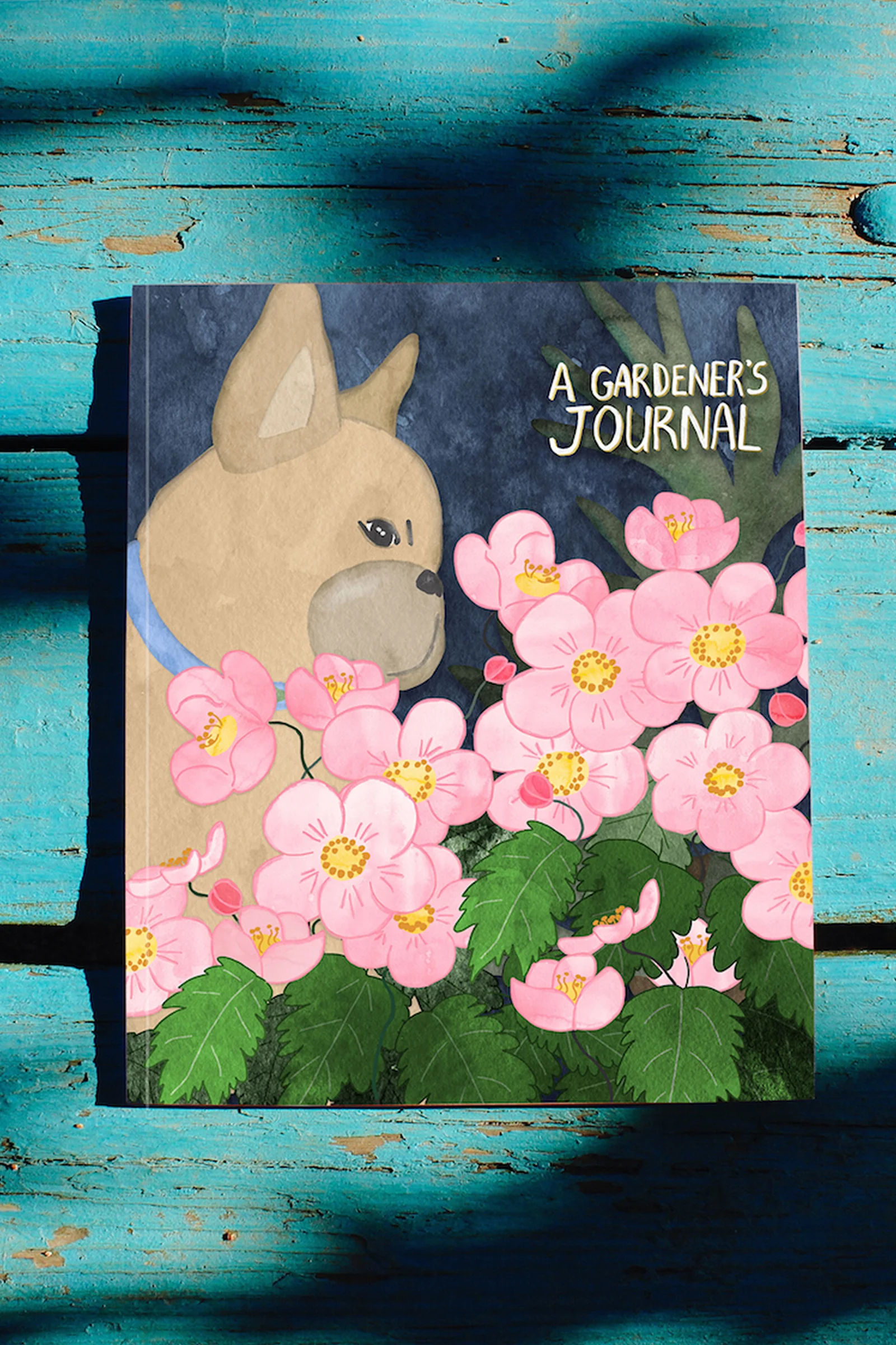 French Bulldog in a Flower Garden journal by Chris Olson.jpg