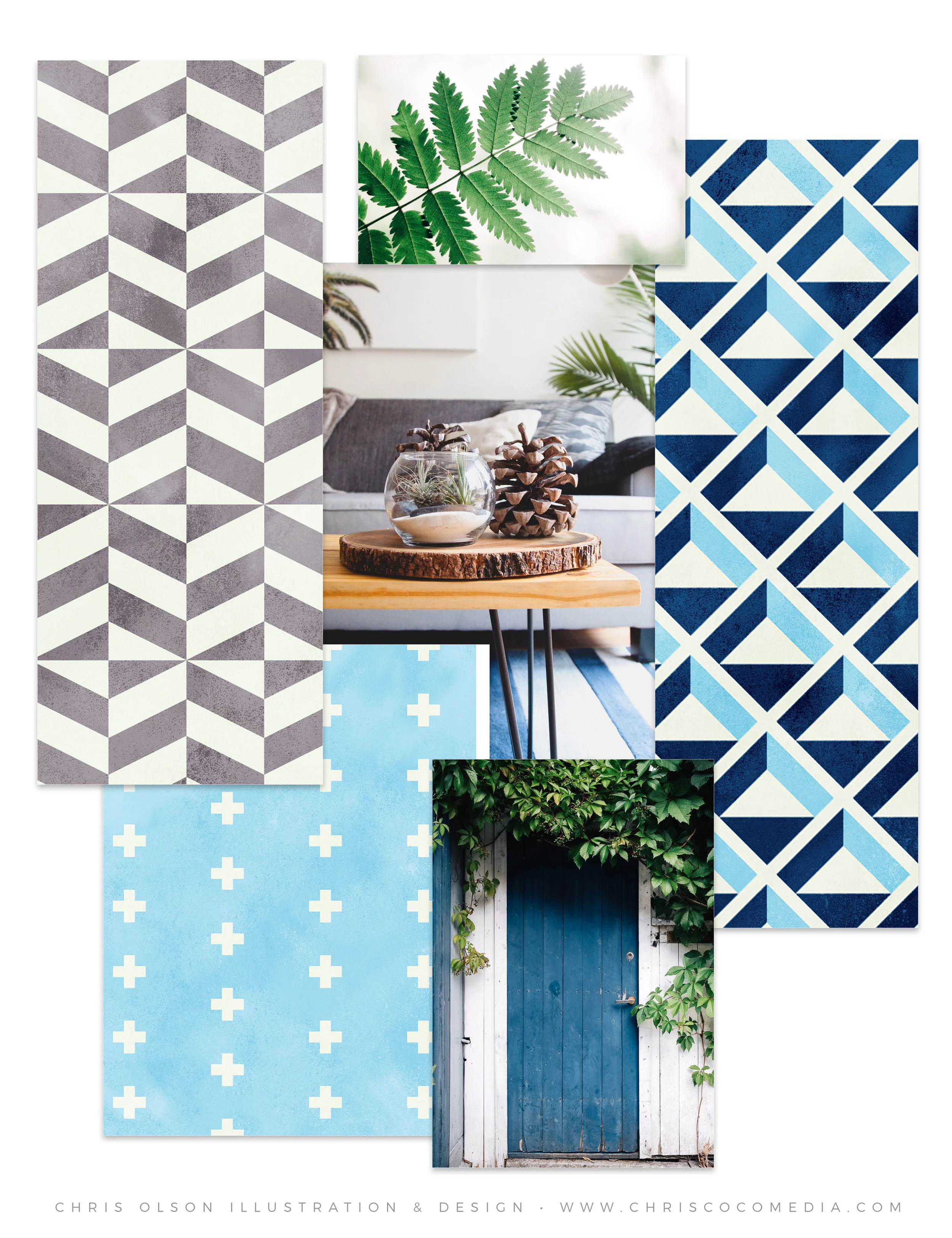 Three new Scandinavian-inspired patterns by Chris Olson. 