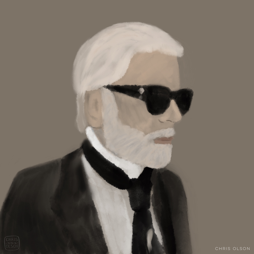 Karl Lagerfeld portrait by Chris Olson