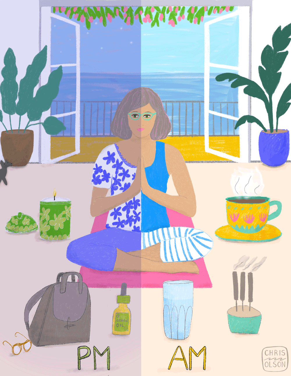 Evening and morning animation by Chris Olson
