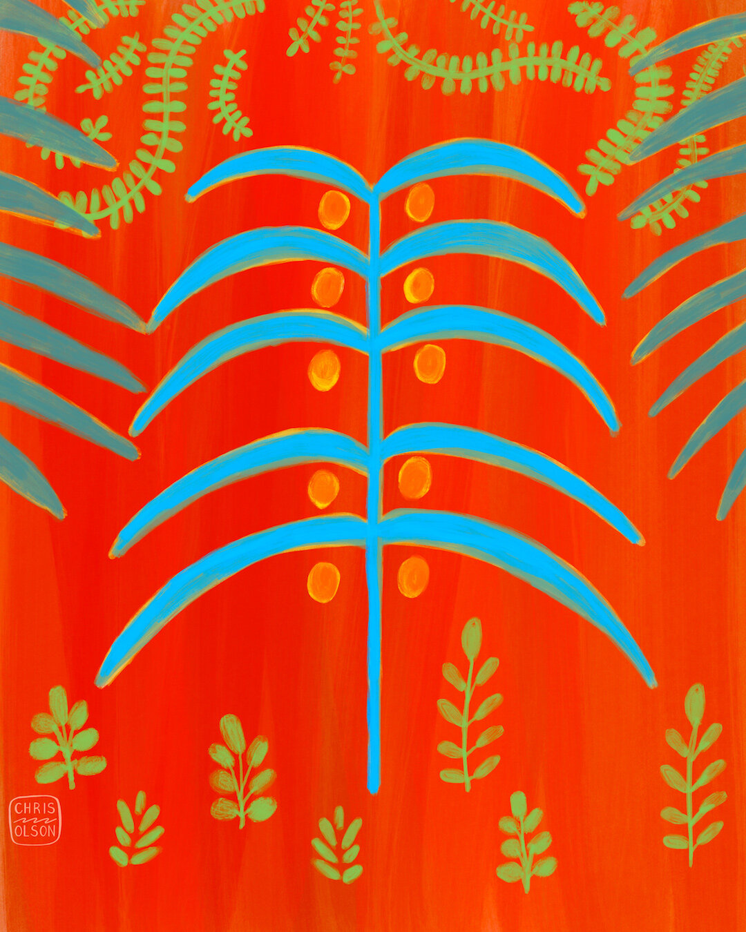 Orange and Blue Tropical