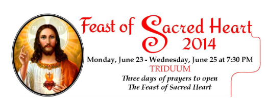 Second night of opening prayers for the Feast of Sacred Heart