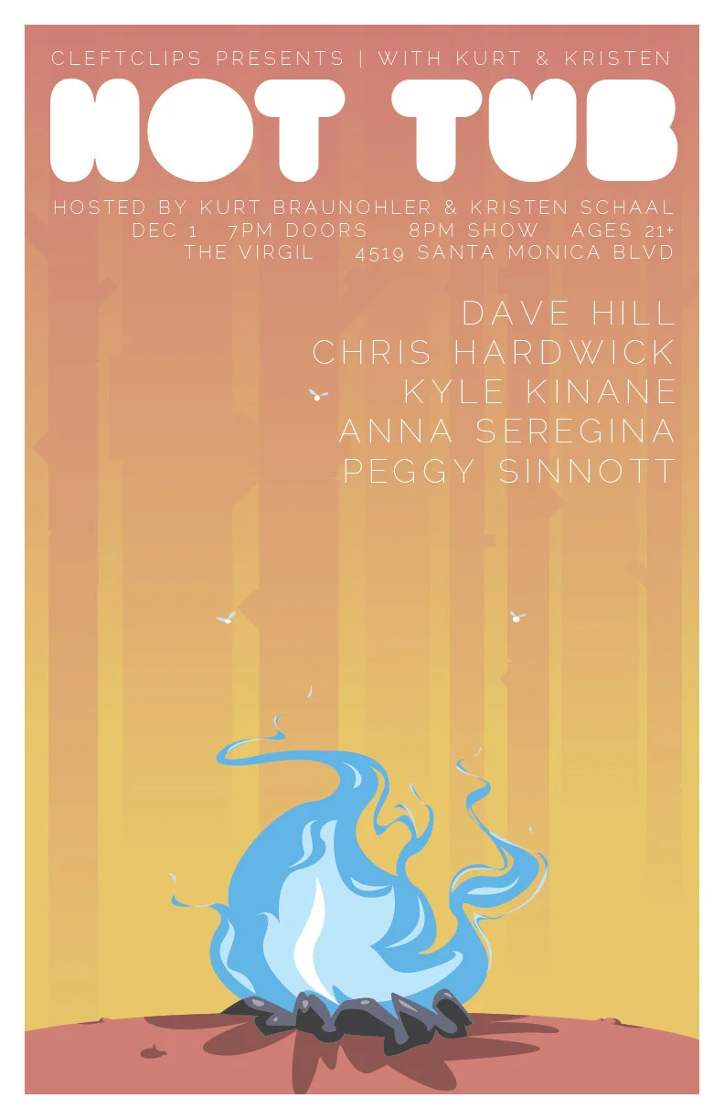 Monday, December 1st!
Tickets at http://hottub.nightout.com
More Hot Tub:@HotTub_Showhttp://www.facebook.com/HotTubShowInstagram ~ @Hot_Tub_Show
*Poster by Garrett Ross