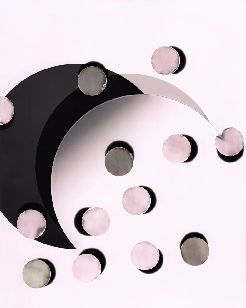   Circle work 16, &nbsp;2013  cut solarised silver gelatin print (photogram) with toner   25.4 x 20.3 cm  