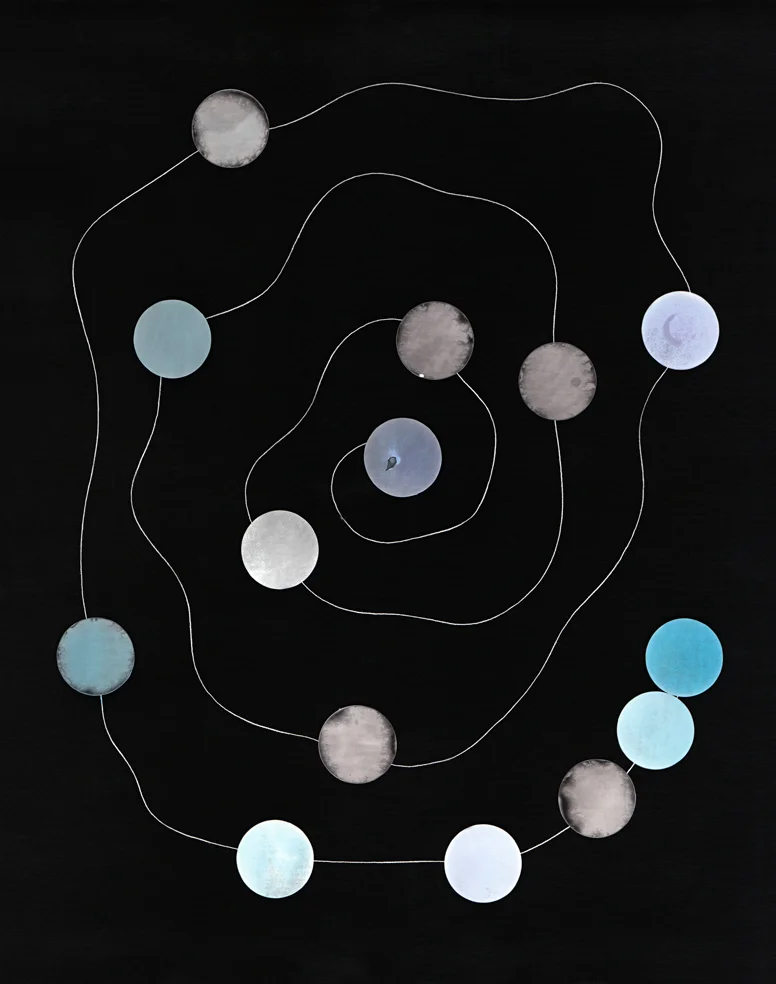   Cosmic Walk (study 1),  2013  solarised silver gelatin print (photogram) with toner  25.4 x 20.3 cm&nbsp; 
