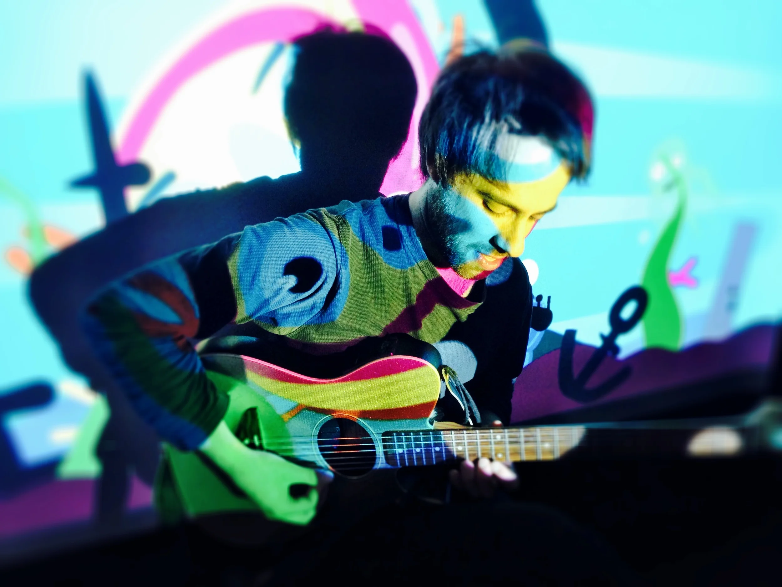 Nick creating the music and sounds of Walters world.