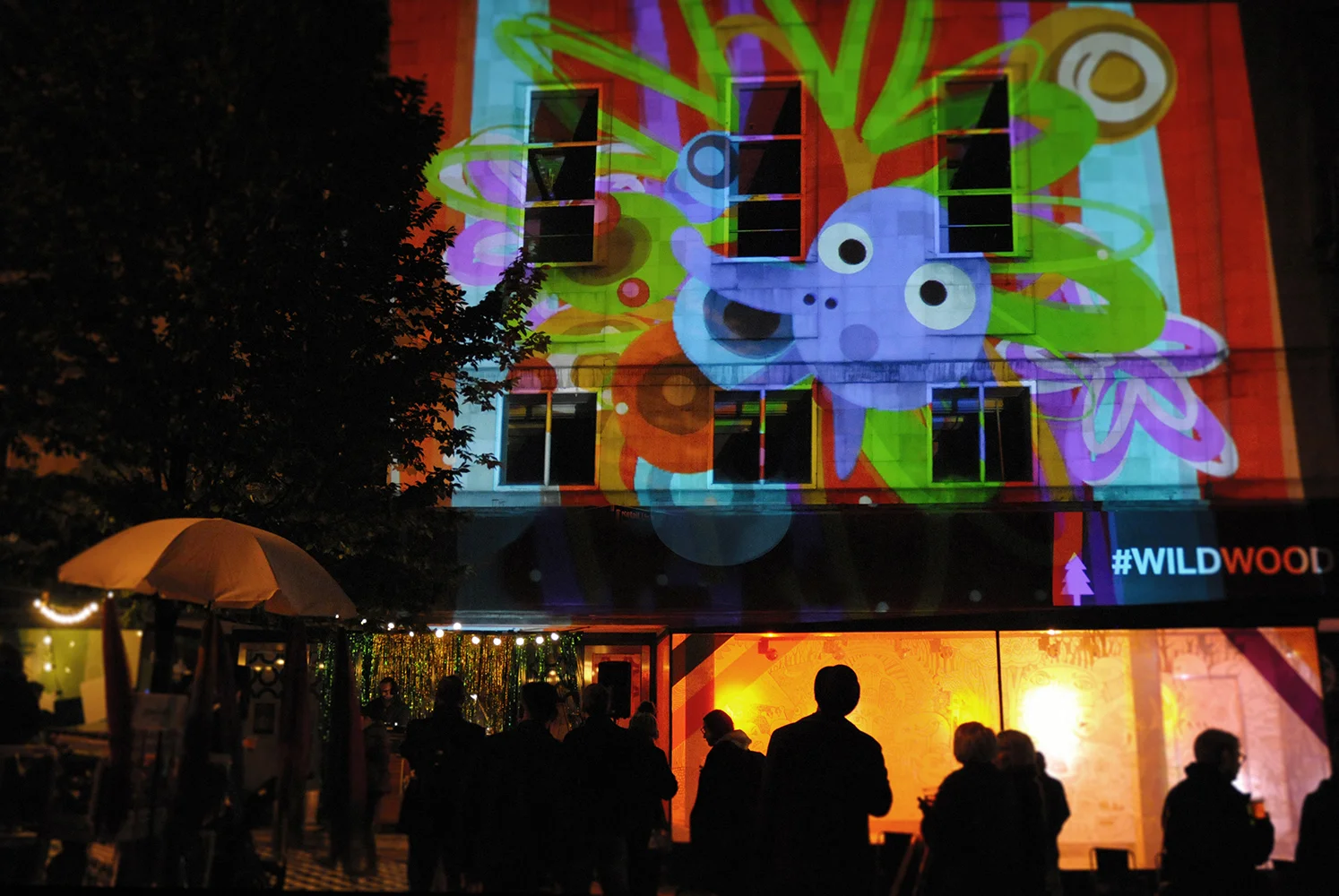 Projection on the ex M&S Building on Darley Street, Bradford