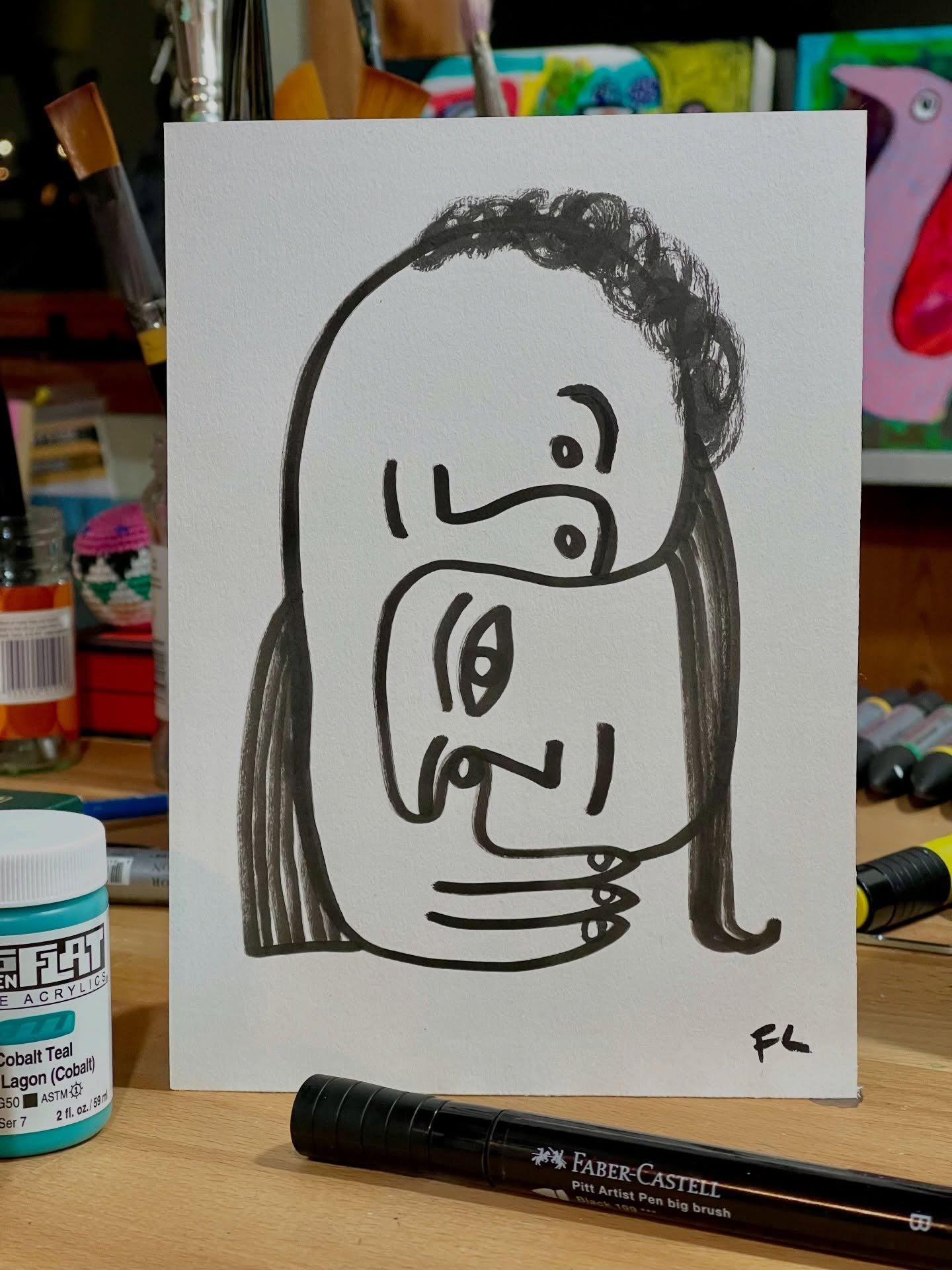 Head Hugs - the pleasure in simple lines #drawing #ink #lines