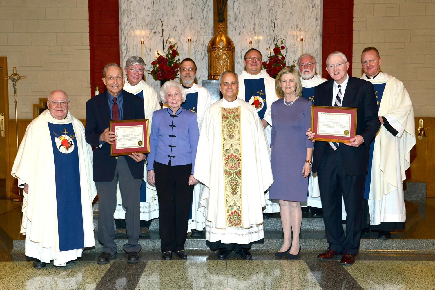 Tulsa, OK: (from left to right) Rev. William Perez, O.S.A., Dr. Jack Kauth, M.D., Rev. William Hamill, O.S.A., Mrs. Beverly Kauth, Rev. John Sotak, O.S.A., Most Rev. Robert
Prevost, O.S.A., Very Rev. Bernard C. Scianna, O.S.A., ph.D., Dr. phyllis Lauinger, M.D., Rev. roland Follmann, O.S.A., Mr. Anthony Lauinger, and Rev. Martin Laird, O.S.A.