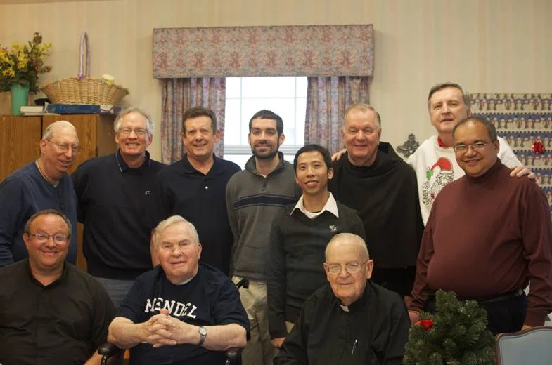Fr. Jack Gavin, O.S.A. (front row, center) enjoyed his retirement community of Franciscan Village in Lemont, Illinois