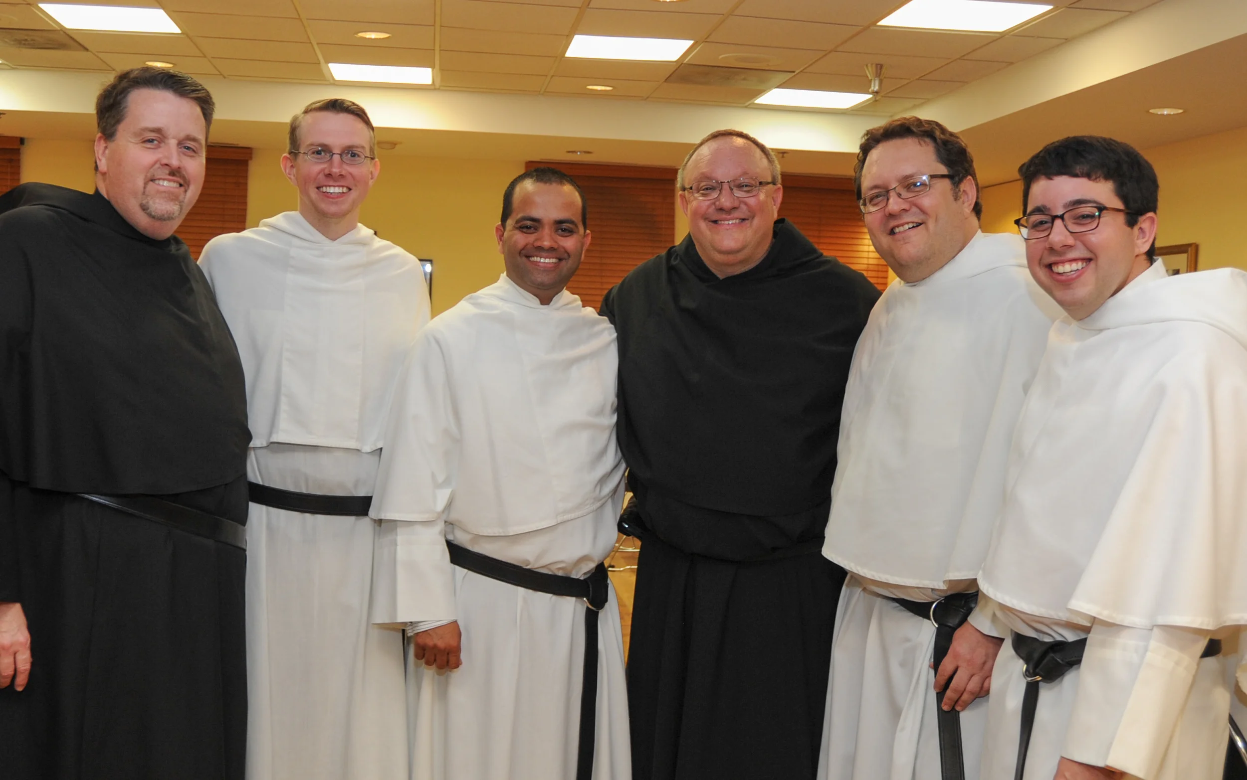 From left: Fr. Tom McCarthy, O.S.A., Director of Vocations; Nick Mullarkey, O.S.A. Novice; Gladson Dabre, O.S.A. Novice; Very Rev. Bernard C. Scianna, O.S.A., Ph.D., Prior Provincial; Joe Siegel, O.S.A. Novice; Colin Nardone, O.S.A. Novice