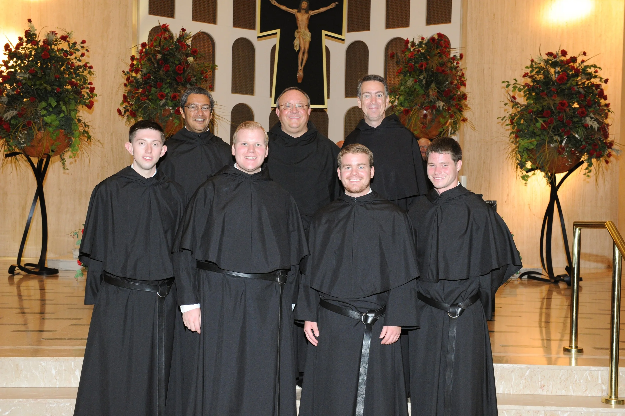 Fr. Bernie Scianna, O.S.A., with newly professed friars of the Midwest Province of Augustinians