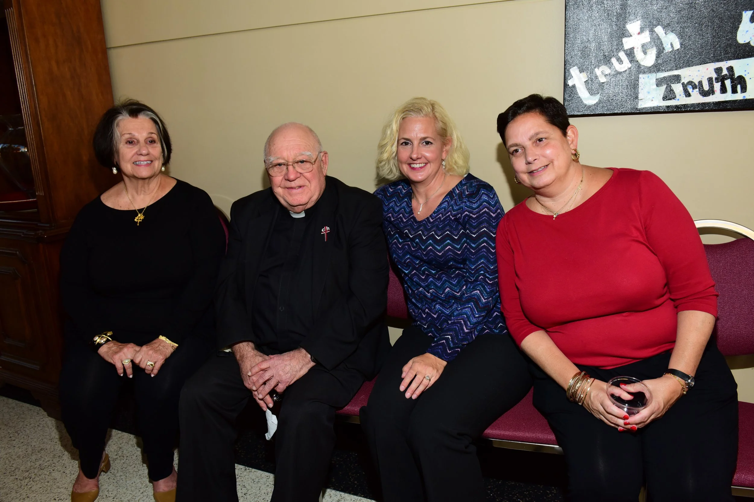 Fr. Bill Perez and friends at the Tulsa reception celebrating his 60 years as an Augustinian
