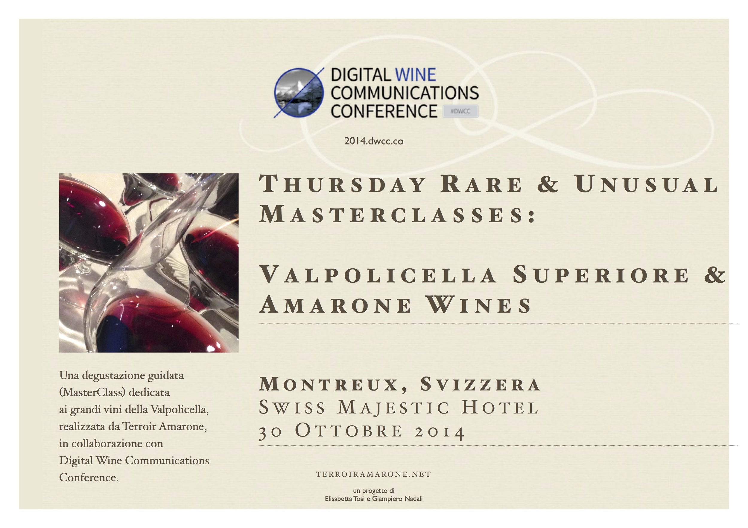 Il manifesto della Masterclass dedicata alla Valpolicella