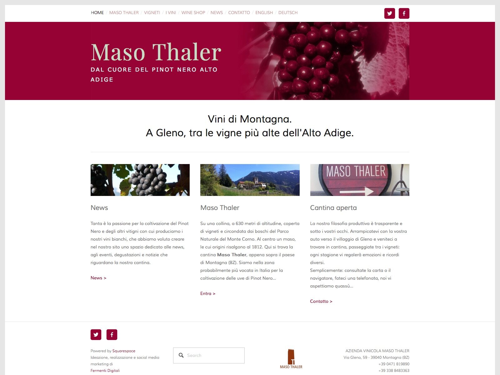 Maso Thaler, Alto Adige