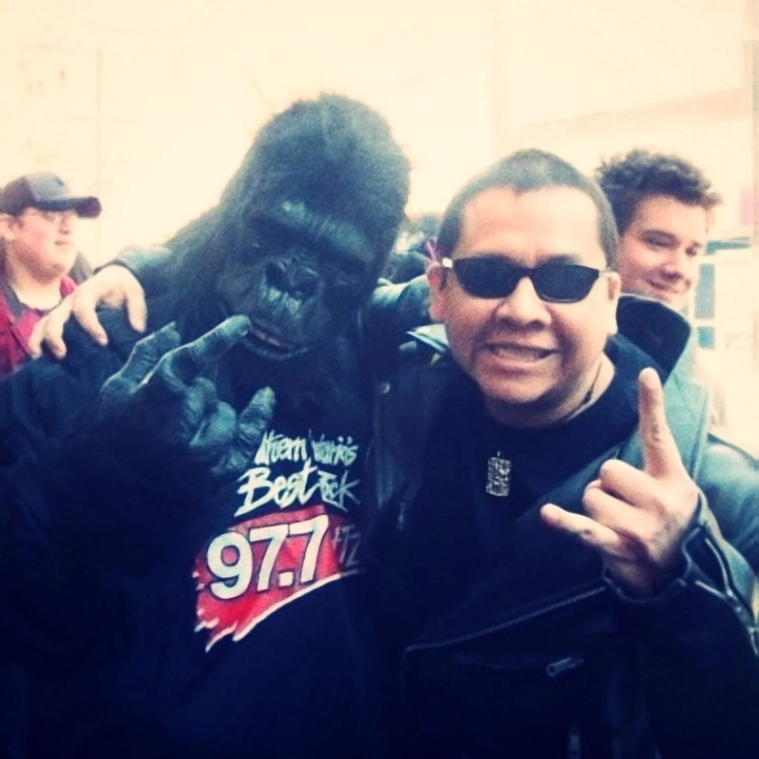 ALDO PACHECO (at the right) NEM FOUNDER ARTIST AND CURATOR FOR NEM THRASH