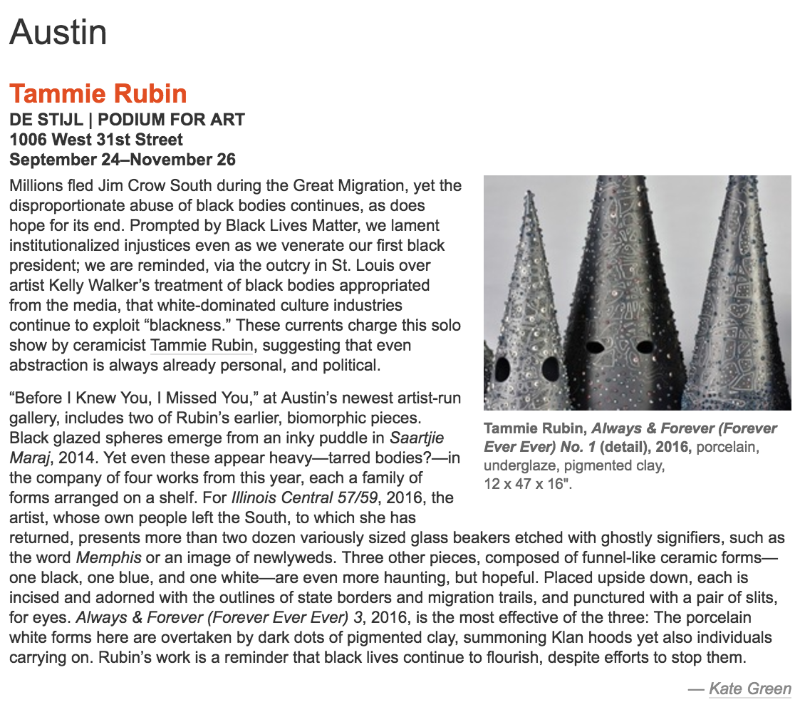 Art Forum "Picks" November