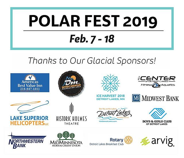 Sponsor shoutout 📣🙌 I want to say a huge THANK YOU to all of our sponsors and community organizations putting on events. I couldn't celebrate so much frozen fun without you!
#polarfestdl #communitysupport #detroitlakes