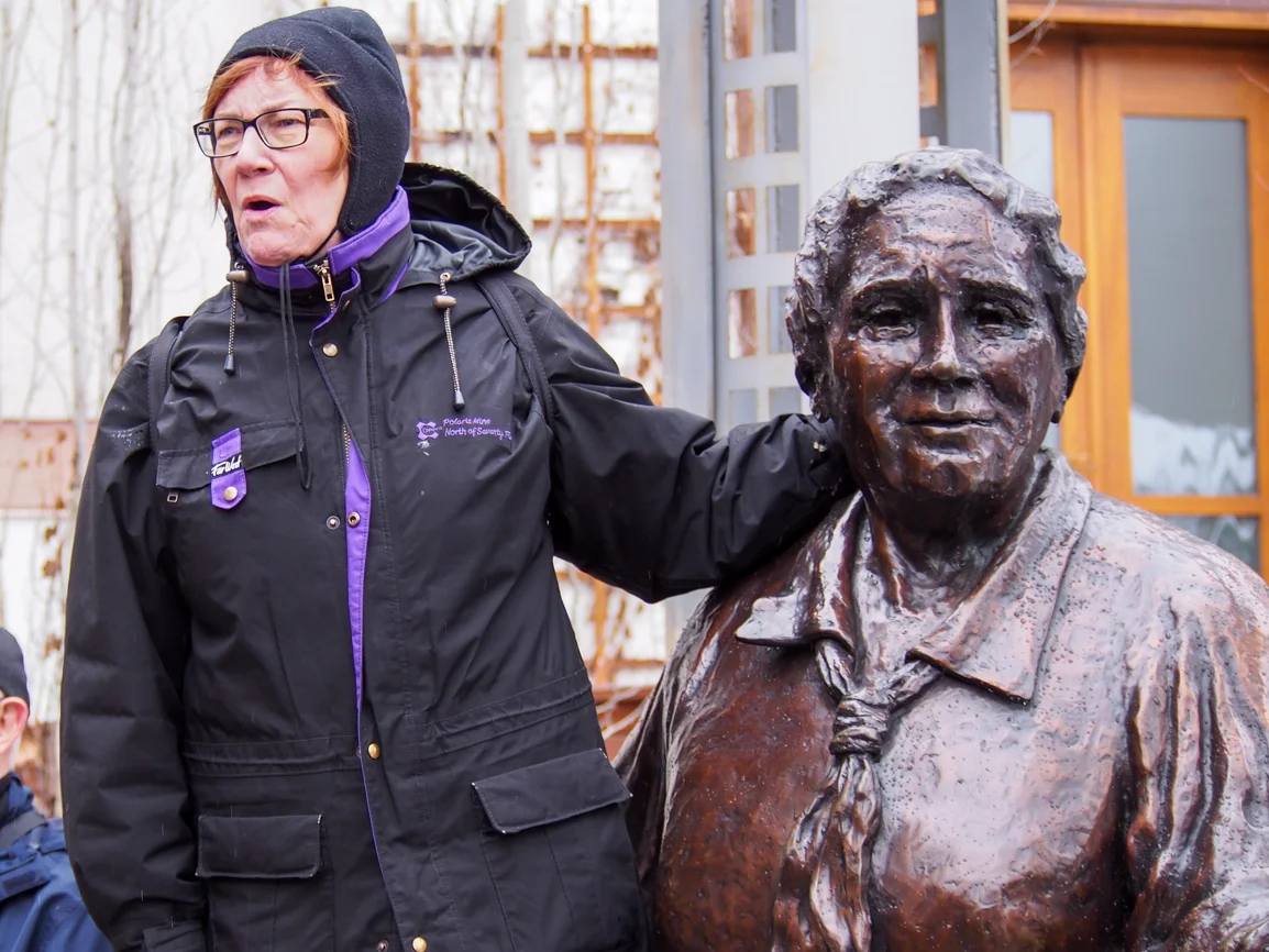 Aritha van Herk and Emily Murphy: two Alberta mavericks. Photo: Leo Aragon