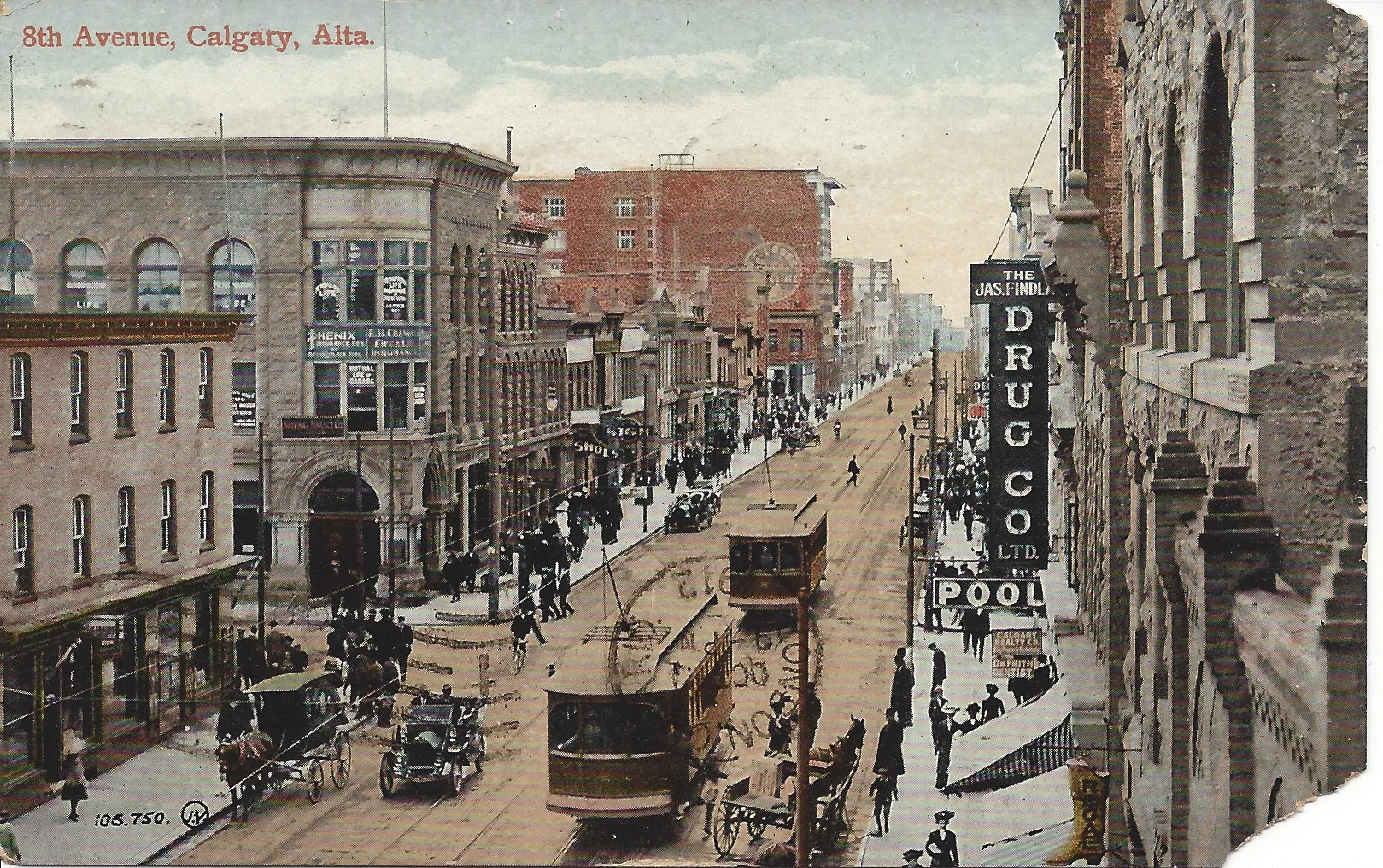 Calgary's Eighth Avenue, 1912 (postcard)