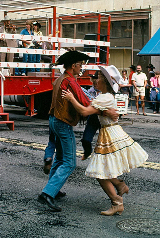 Stampede square dancers, 1982 (Photo: Rainer Halama, Wikimedia Commons)