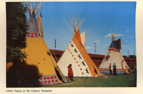 Postcard of the Indian Village at the Calgary Stampede, date unknown. (Photo: Calgary Public Library )