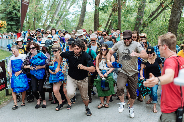 Tarp runners at the Calgary Folk Festival. (Photo: CKUA )