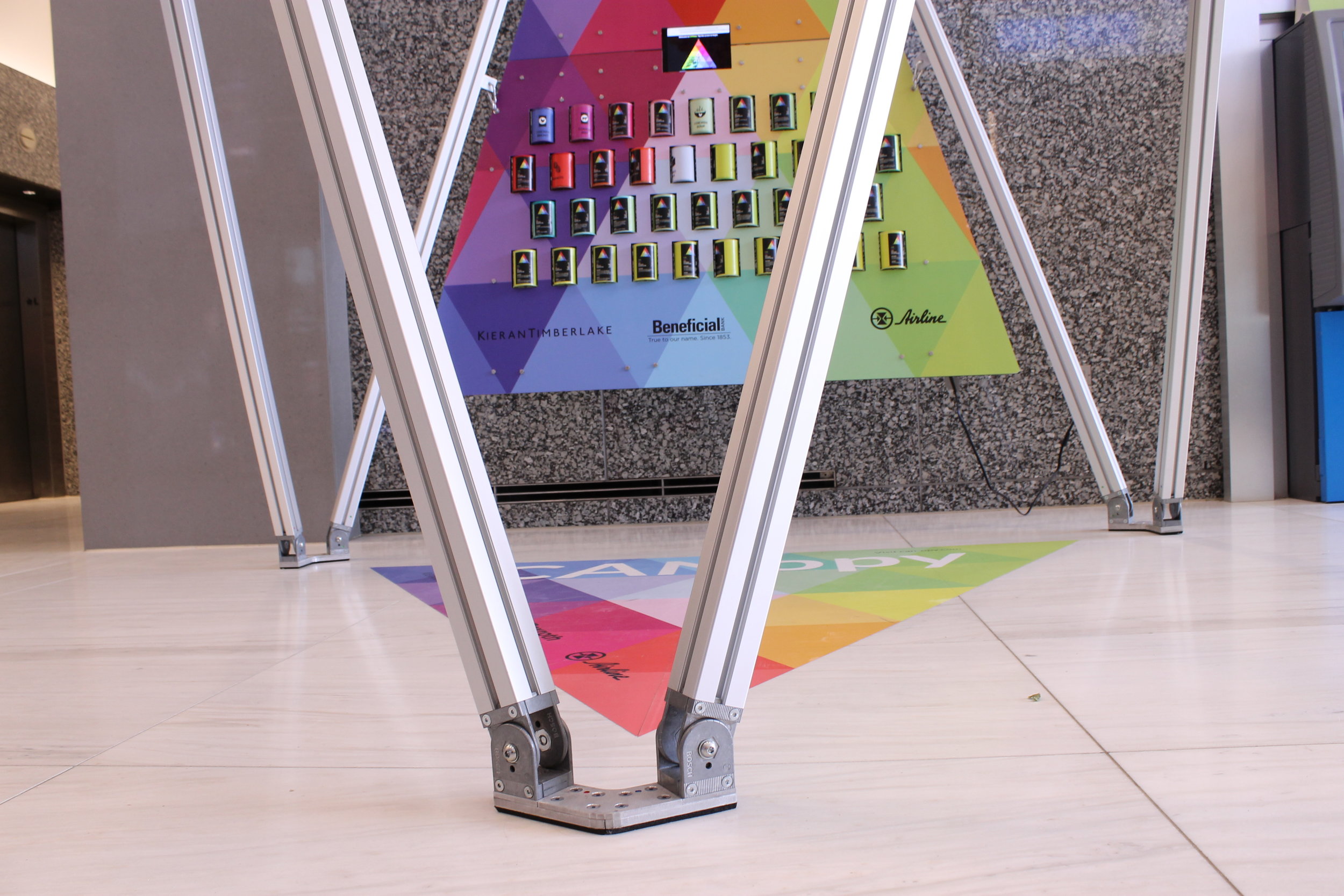 My involvement included interface design of the app, design of printed graphics in the installation, and assembly of the installation.
