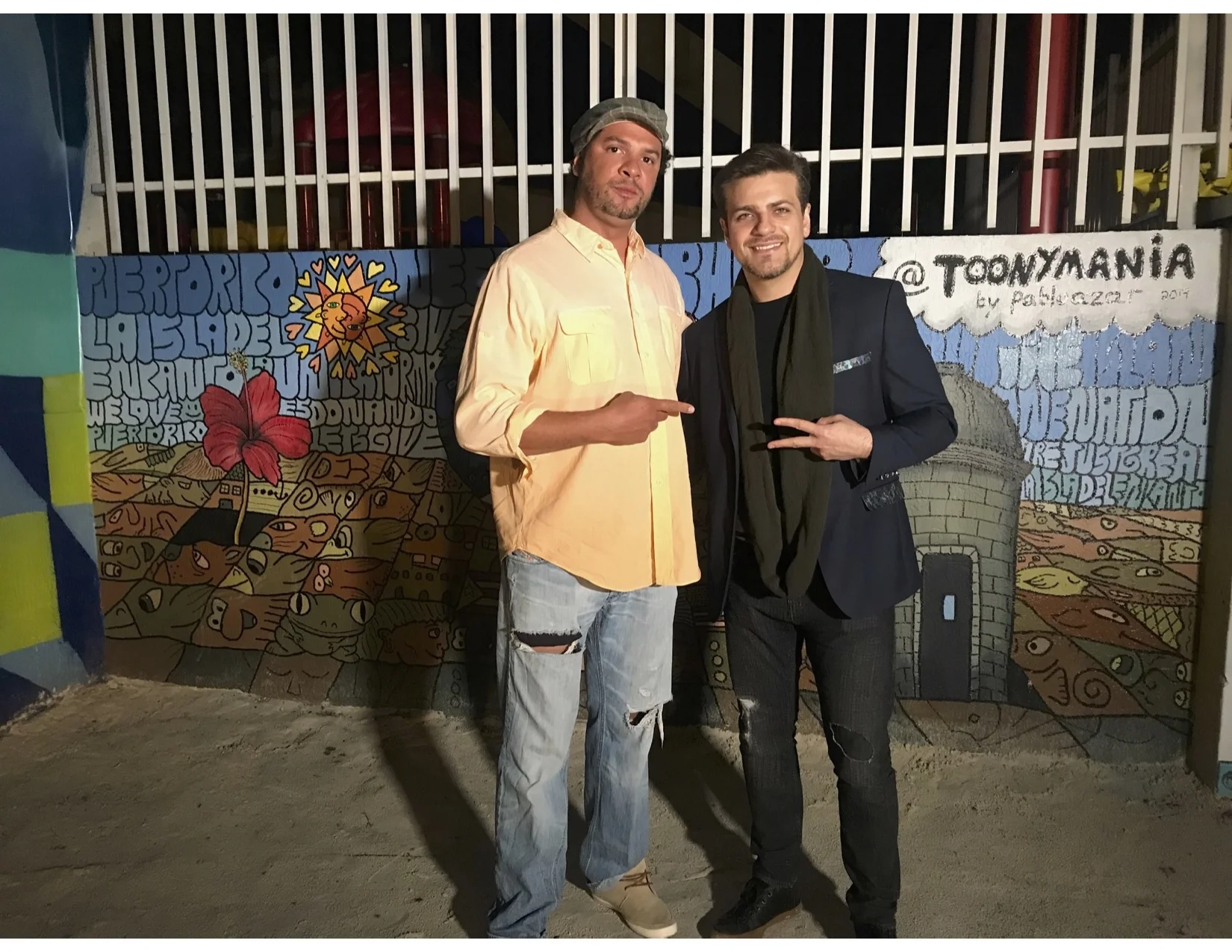 ACTOR PABLO AZAR INFRONT OF HIS MURAL HE PAINTED FOR "PUERTO RICO HOPE" multi talented in several genres is what it means to be in "ARTWORLD"!!