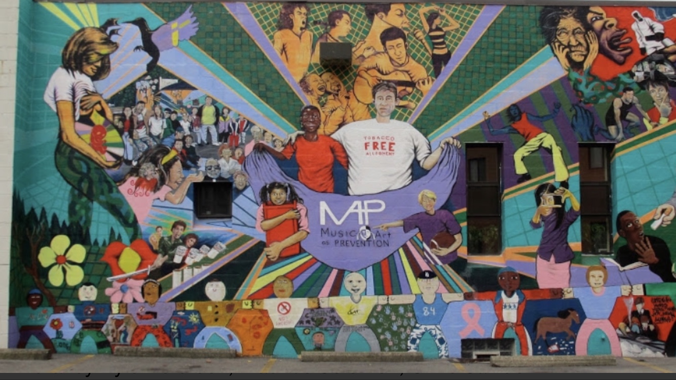 McKees Rocks Allegheny Health Center mural 2005 by Kyle Holbrook