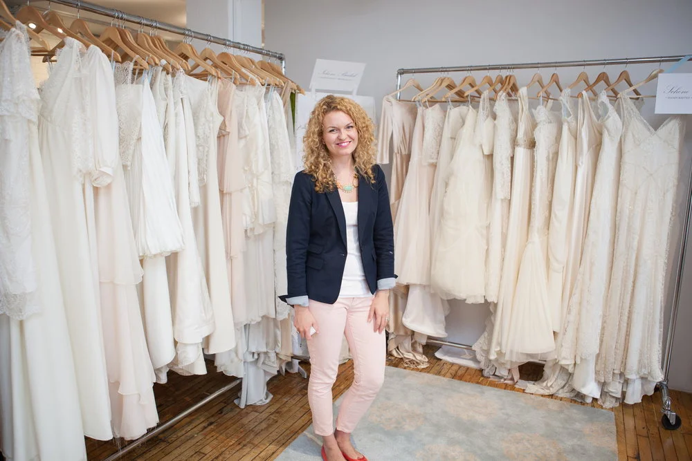The uber talented Rebecca with her collection, Schone Bridal