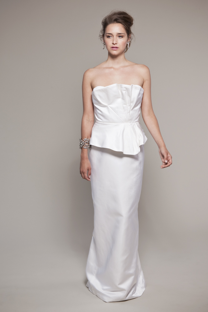 vintage-inspired satin wedding dress
