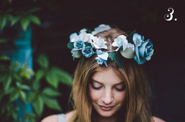 bride's something blue floral crown
