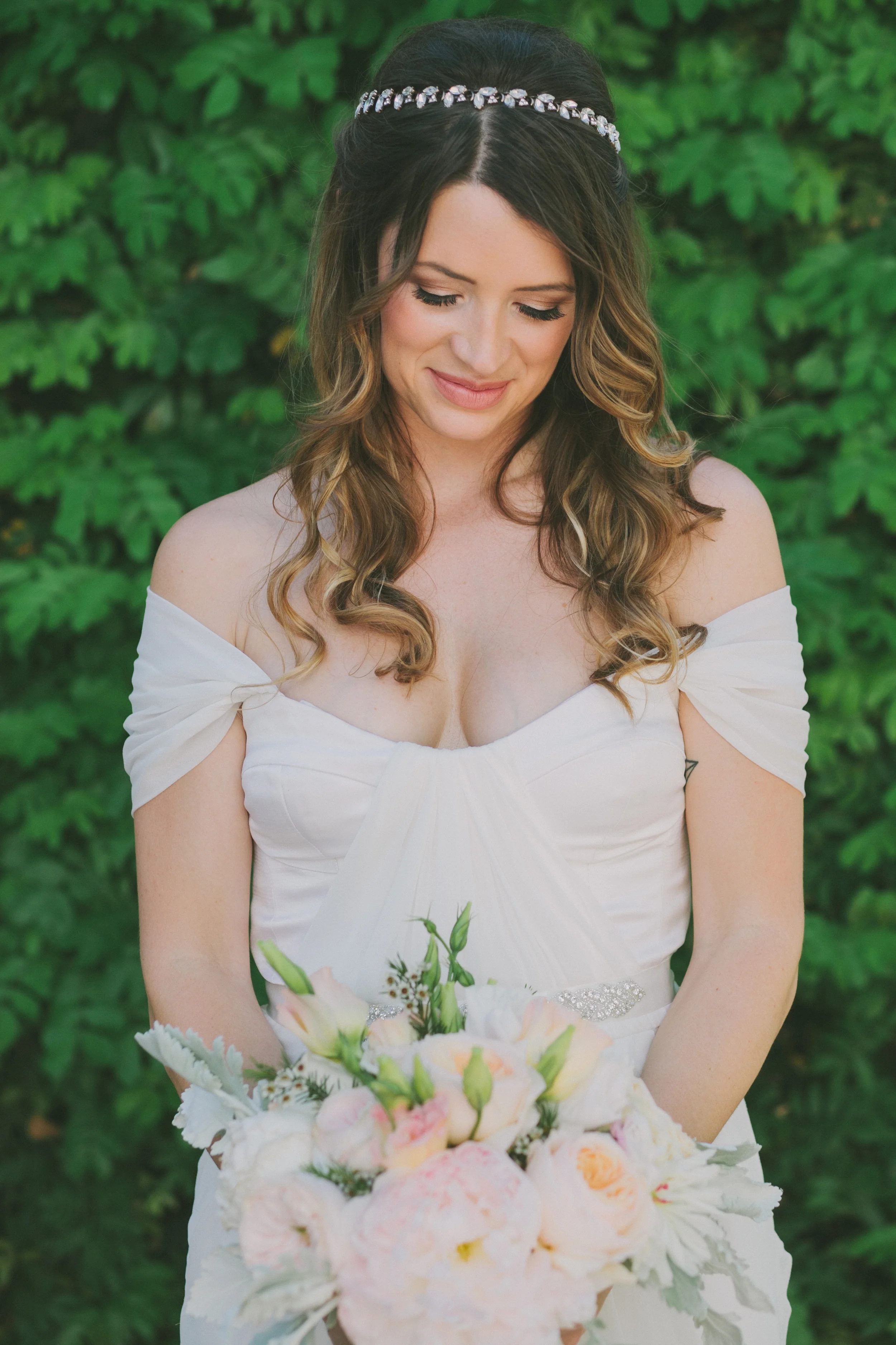 Real Winifred Bean bride Jenni wearing Tulipe vintage-inspired wedding dress