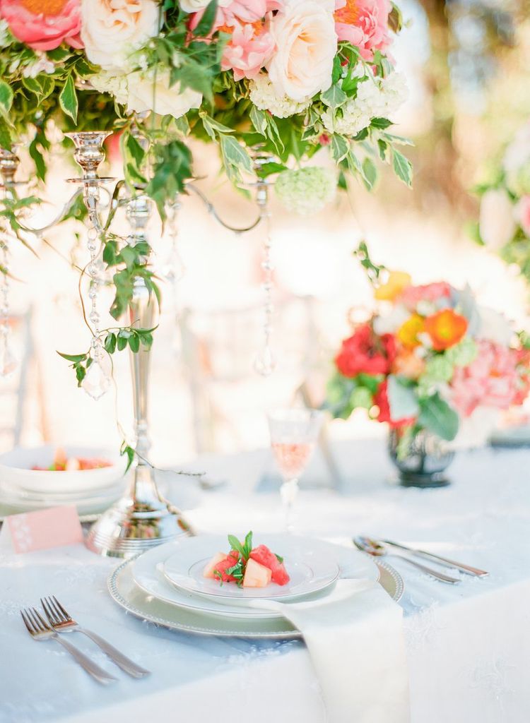 Chandara Creative melon food styling as seen in Style Me Pretty, summer tablescape