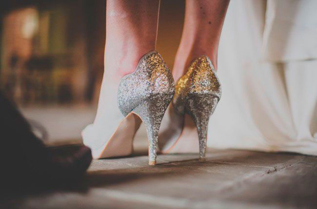 sparkle heel bridal shoes