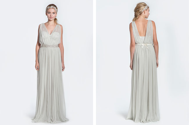 winifred bean daisy gown, grey bridal gown