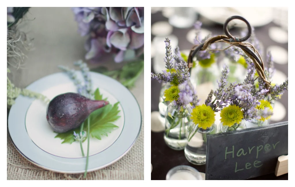 Lavender, Purple, Wedding, Bridal, Decor, Centerpieces, Fruit, Flowers, Table