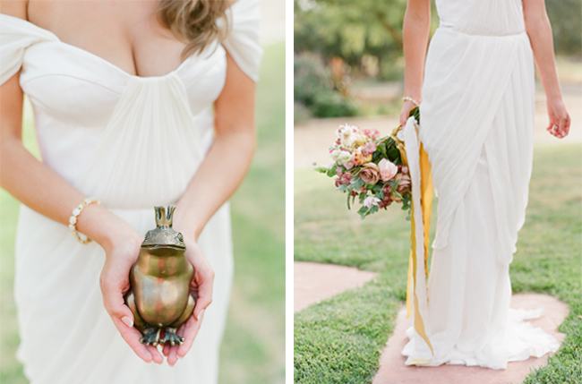 winifred bean tulipe gown, magnolia rouge, gold shoot