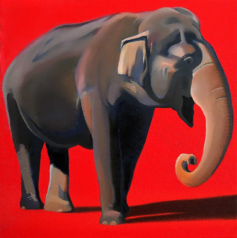 Elephant on Red