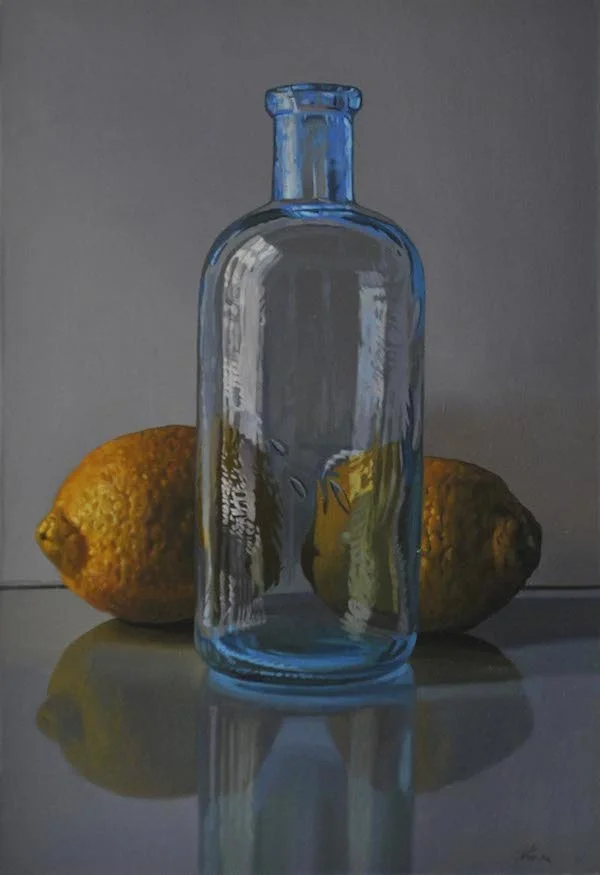 Lemons and Cerulean Bottle