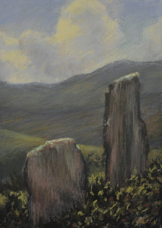 Two Stones , Ireland Series, Pastel, 5"x 7"