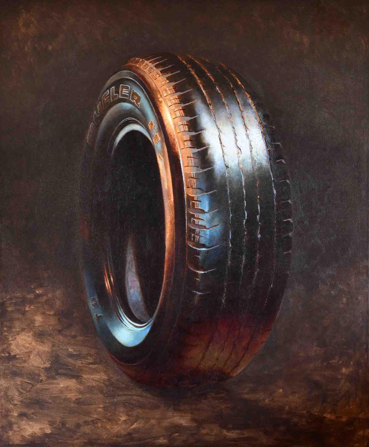 &ldquo;Tire,&rdquo; Drew Ernst
Oil on Canvas, 30&rdquo;x36&rdquo;

@haleyfineart 
@drewernststudio 

#oilpainting #contemporaryart #tire #painting #fineart #oiloncanvas